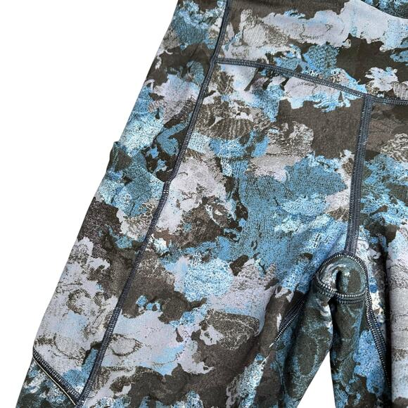 LULULEMON Speed Up Tights Screen Camo Blue Floral Pattern Women's Size 6 Running - Picture 3 of 8